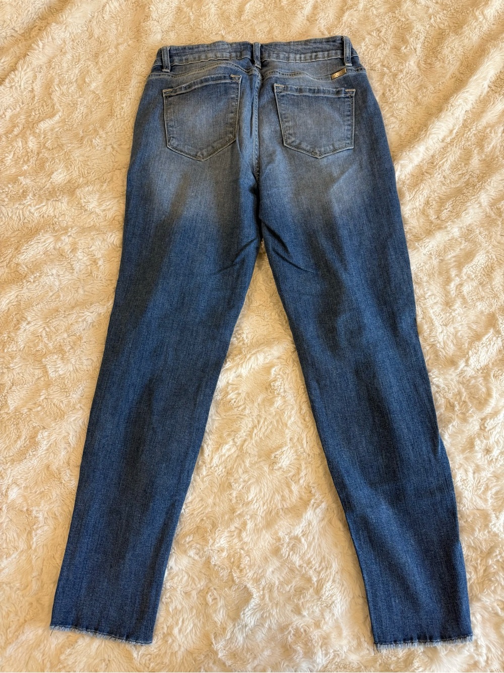KanCan Medium Blue Skinny Jeans with Distressed Details - Picture 3 of 6